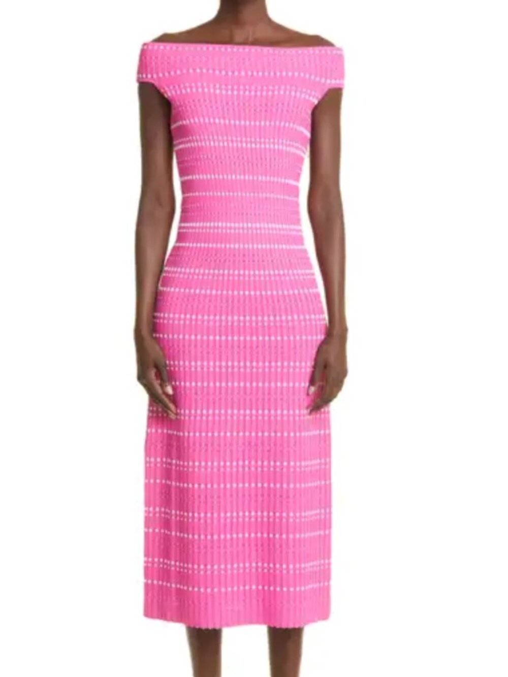 Alexander McQueen Pink and White Knit Dress (Size M / Medium) - Picture 1 of 5